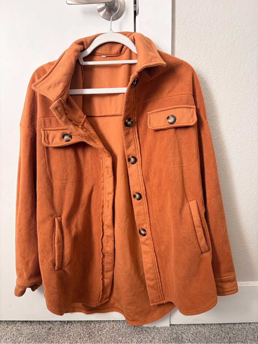 Amazon Women's Lightweight Shirt Jacket in Rust Orange